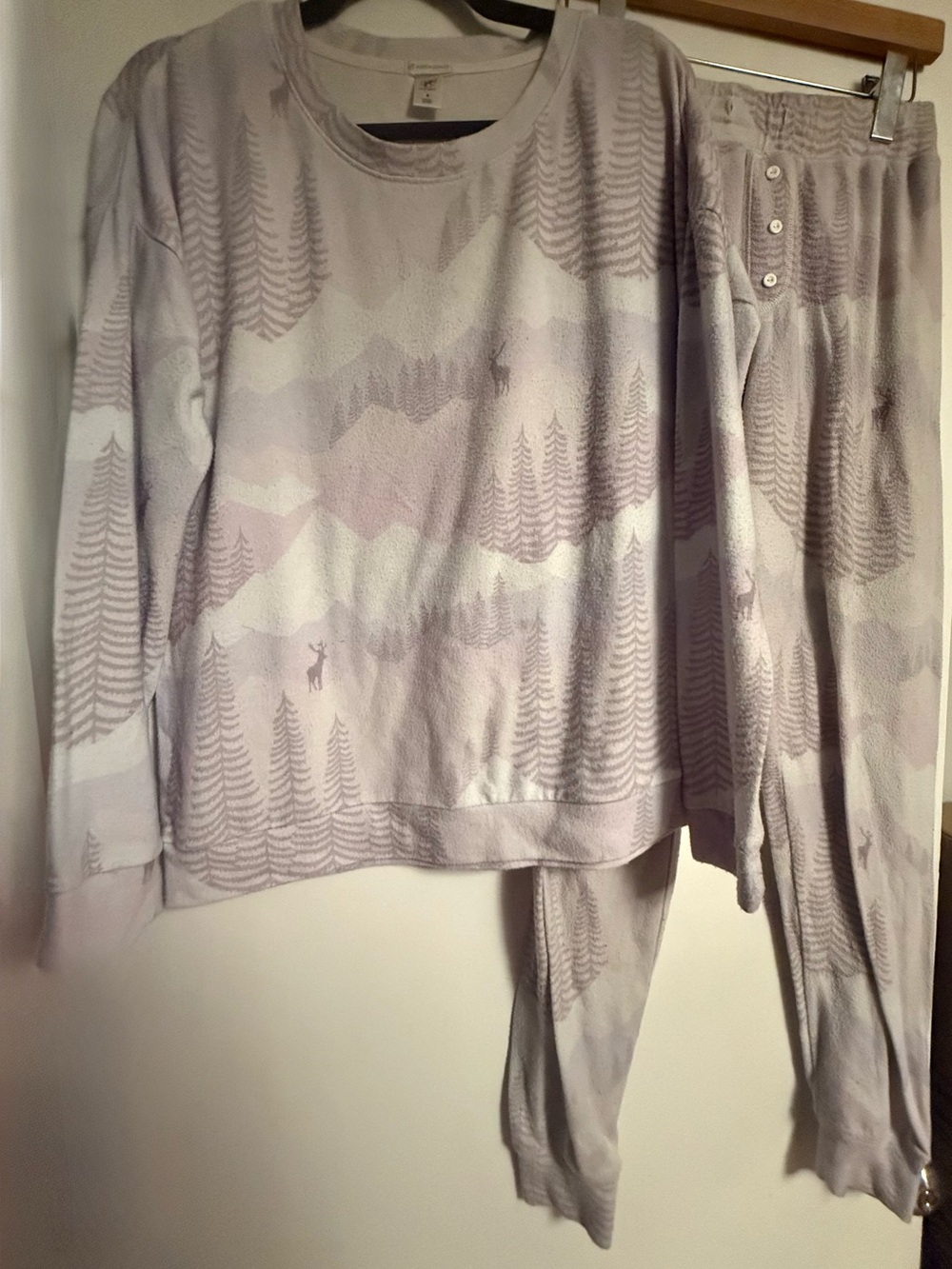 Aspen Dream Mountain Print Pajama Set - Lavender | Small